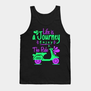 Life is a Journey: Enjoy the Ride - Colorful Minimalist Scooter Design Tank Top